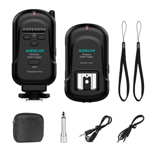 Set de transmisor y receptor inalámbrico Flash Trigger AODELAN