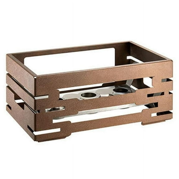 Rosseto SM307 10 in. Multi-Chef Bronze Warmer with 3 Fuel Holders & Reversible Burner Stand