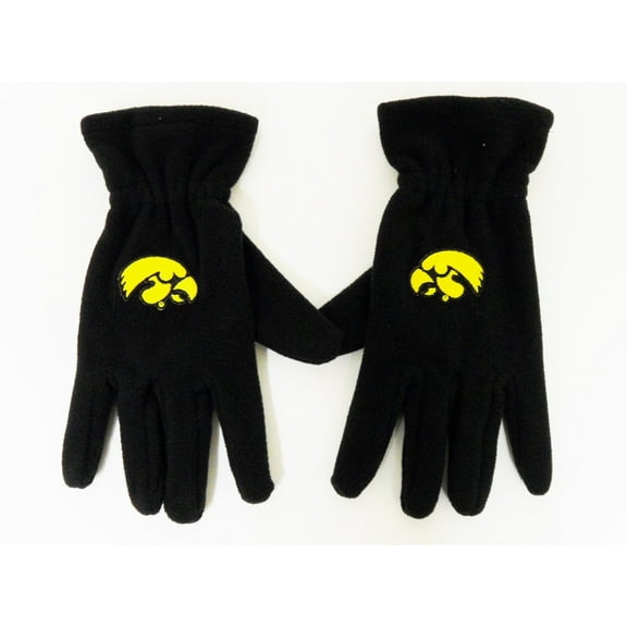 Iowa Hawkeyes Black Fleece Adult Unisex Gloves - Donegal Bay - Unisex - One Size