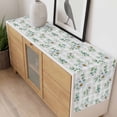 thumbnail image 4 of Daisy Table Runner 108 Inches Long Farmhouse Dress Scarves, Spring Eucalyptus Leaves Flowers Botanical Gray Plaid Dining Tablerunner for Coffee Table/Kitchen Island/Party Décor, 13" x 108", 4 of 8