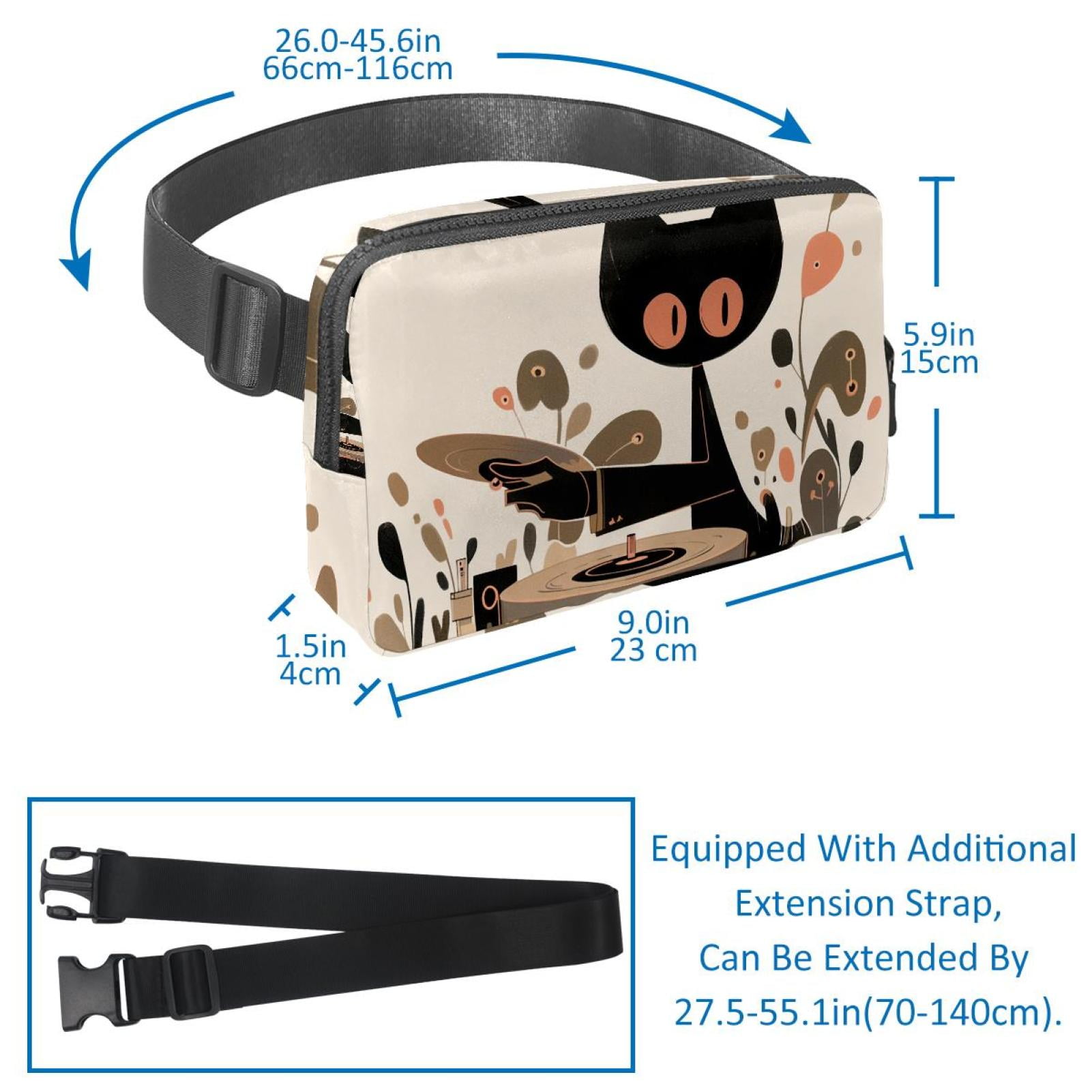 Cartoons Lightweight Adjustable Fanny Packs with Extension Strap - Unisex Waist Bags Running Belt