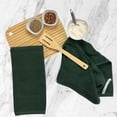 thumbnail image 4 of Serafina Home Textured Dark Green Kitchen Dish Towels 100% Cotton Cloth Soft Cleaning Drying Absorbent Terry Ribbed Loop: Hunter Green Kitchen Towels: 100% Cotton Soft Absorbent Terry, 4 of 7