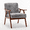 Gray, variant on ENYOPRO Accent Chair, PU Comfy Single Sofa with Wood Feet, Mid Century Armchair for Bedroom, Living Room, Modern Comfy Reading Chair, Black