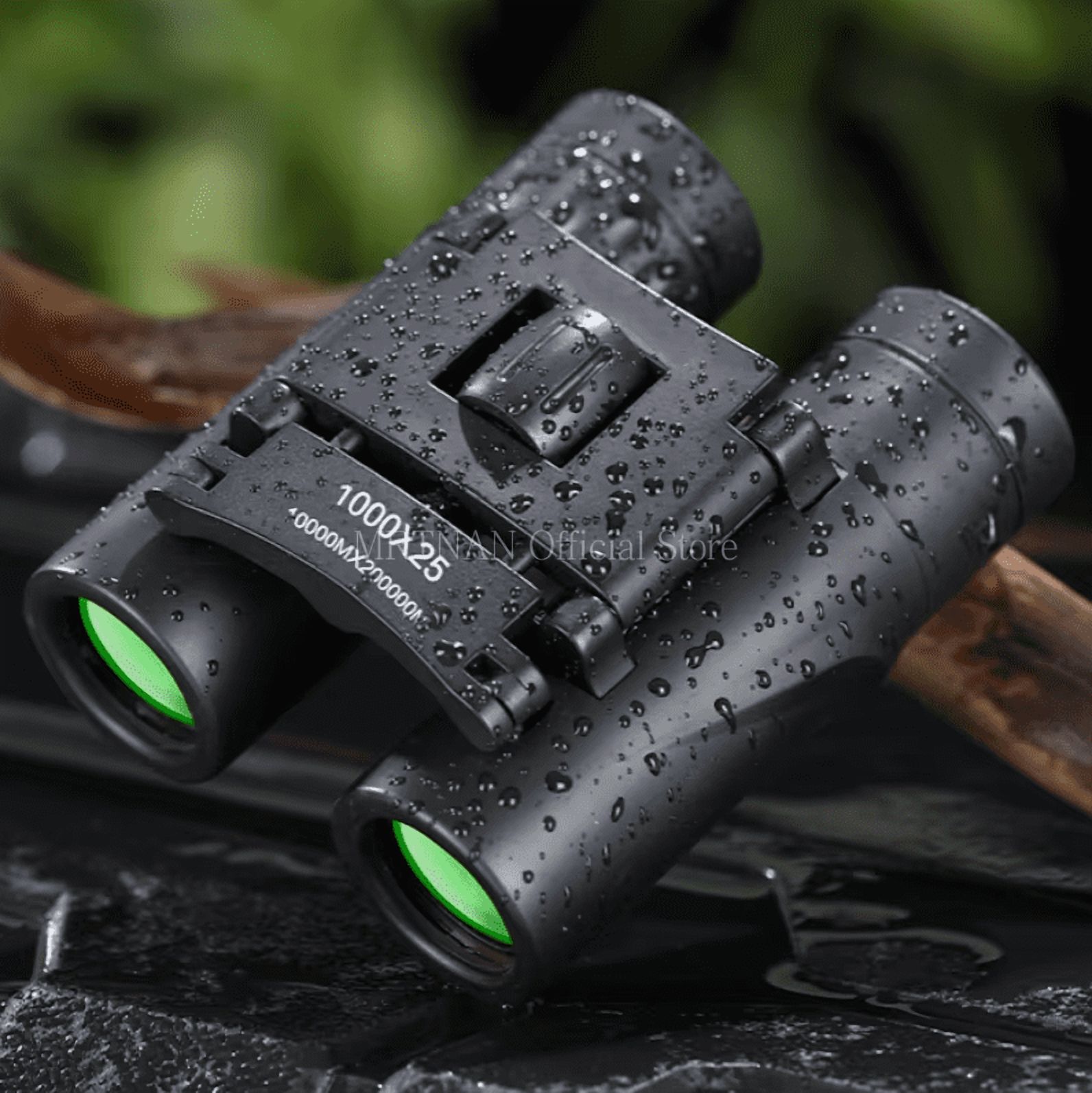 1000X25 HD Zoom Portable Powerful Binoculars Long Range BAK4 Telescope Folding Low Light Binoculars for Hunting Camping