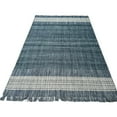 thumbnail image 2 of EORC Blue  Hand-Knotted Wool Modern HANDLOOM Flat Weave DURRIE Rug, 6' x 9', 2 of 4