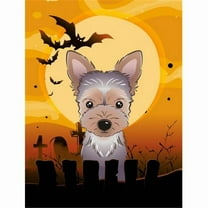 Carolines Treasures BB1790CHF Halloween Yorkie Puppy Flag Canvas House Size