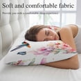 thumbnail image 5 of Pink Flower Throw Pillow Covers, Spring Floral Butterflies Birds Farmhouse Soft Breathable Pillow Cases with Invisible Zipper for Sleeping, Standard Pillowcases for Couch Bed Sofa Chair 20x26 Inches, 5 of 9