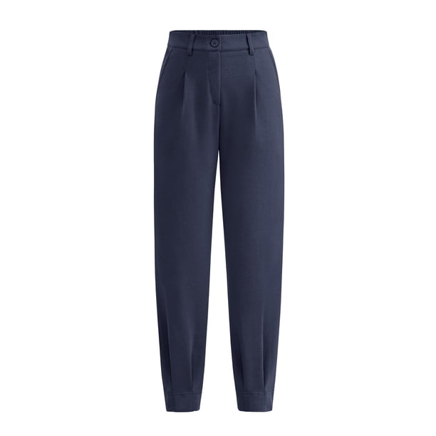 Pantalones PRETTYGARDEN 2025 Azul Marino Tiro Alto Largo al Tobillo Talle S