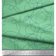 thumbnail image 3 of Soimoi Green Japan Crepe Satin Fabric Hello Text & Thread Art & Craft Print Fabric by Yard 42 Inch Wide, 3 of 3