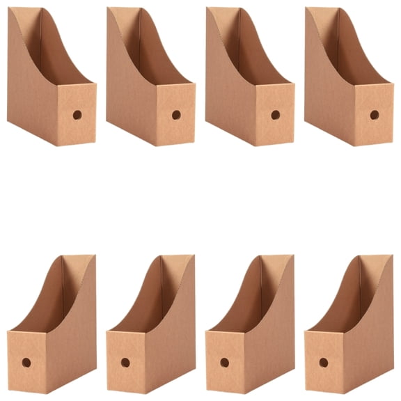 8 Pcs File Box Document Organizer Box File Storage Box Desktop Organizer Cardboard Magazine File Holders for Office