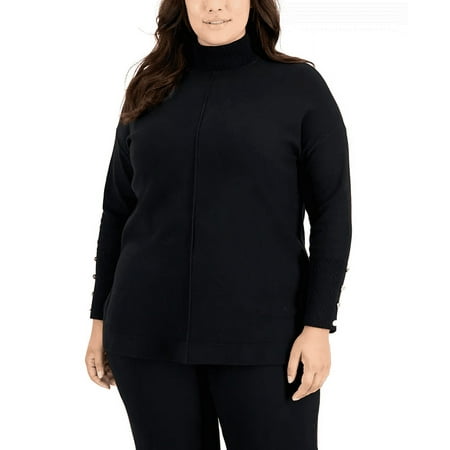 Anne Klein ANNE BLACK Women's Plus Size Mock Neck Sweater, US 0X