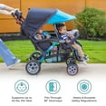 thumbnail image 3 of Foundations Gaggle Compass 4-Seat Quad Stroller, Reclining Seats with Canopy, Teal, 3 of 8