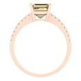 thumbnail image 4 of Solitaire with Accents Engagement Ring for Women - 2.7ct Yellow Moissanite in 14K Rose Gold Promise Ring, 4 of 6