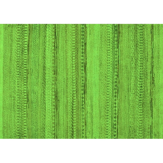 Ahgly Company Indoor Rectangle Abstract Green Modern Area Rugs, 6' x 9'