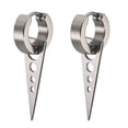 thumbnail image 1 of 1Pc Women Girls Men Triangular Round Earring Triangular round ear Titanium Steel Punk Ear Stud Buckle Ring Party Jewelry, 1 of 8