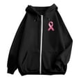 thumbnail image 4 of Arlun Womens Zipper Up Hoodies Sweatshirts Cancer Awareness Month Long Sleeve Hooded Tops Casual Loose Fit Comfortable Fall Winter Jackets Black L, 4 of 6