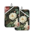 thumbnail image 7 of Yayeee Pot Holders Kitchen Heat Resistant with Pockets 7"x9.8" Cotton Oven Cooking Hot Pads, White and Pink Roses, 7 of 7
