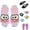 Pink, variant on Womens LED Light Up Slippers,Light Up Sandals with Cute Cartoon Eyes,Motion Sensor LED Slides Open Toes Shoes