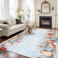 thumbnail image 2 of 5'x7' Area Rugs, Blue Coastal Indoor Outdoor Area Rug for Living Room Bedroom, Summer Beach Starfish Shell Coral Washable Bathroom Rugs Kitchen Floor Carpet Mats Home Decor Aesthetic, 2 of 8