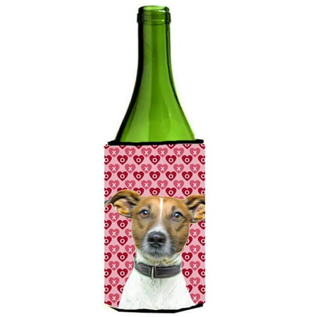 

Hearts Love and Valentines Day Jack Russell Terrier Wine bottle sleeve Hugger