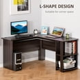 thumbnail image 4 of HOMCOM L-Shaped Computer Desk, Laptop Workstation with Return and 2 Storage Shelves for Home Office, Dark Brown, 4 of 9