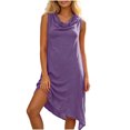 thumbnail image 2 of Umfun Cowl Neck Sleeveless Midi Dresses for Women Casual Vacation - Loose Fit Tunic Dress for Daily Wear., 2 of 6