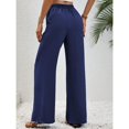 thumbnail image 5 of SWSMCLT Women's Palazzo Pants Travel Lounge Beach Long Pleated Summer Casual Trousers High Waisted Pants Navy 8, 5 of 5