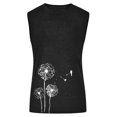 thumbnail image 4 of LSLJS Débardeurs à Col Rond pour Femmes, Imprimé Pissenlits, Sans Manches, Tunique, Tee-Shirt, 4 of 6