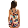 thumbnail image 2 of Xoenoiee Hippie Daisy Flower Print Sleeveless Swimsuit for Girls One Piece Bathing Suit with Skirt Soft Swimwear Quick Dry Breathable Swim Dress, Size 8-9 Years, 2 of 7