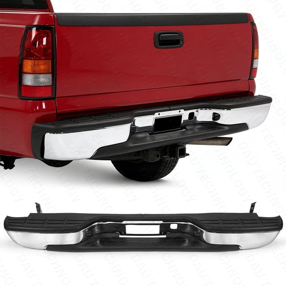 Rear Step Bumper for 99-07 Chevy Silverado GMC Sierra 1500 2500 Chrome Complete
