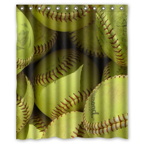 ABPHQTO Softball Graphics Cortina de ducha Cortina de ducha impermeable 150x180 cm