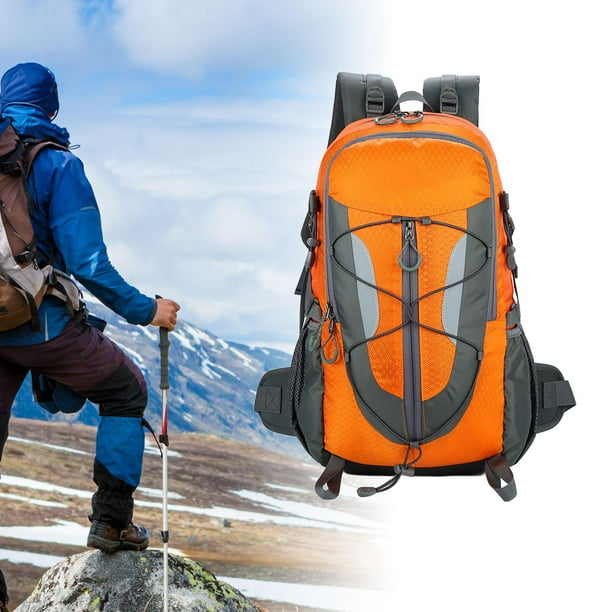 Mochila de senderismo para hombre mochila de exterior impermeable portatil ajustable grande 30L para acampar para supervivencia y montanismo naranja Walmart en linea