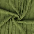 thumbnail image 5 of Unique Bargains 100% Cotton Cable Knit Throw Bed Blanket Green 60" x 78", 5 of 8