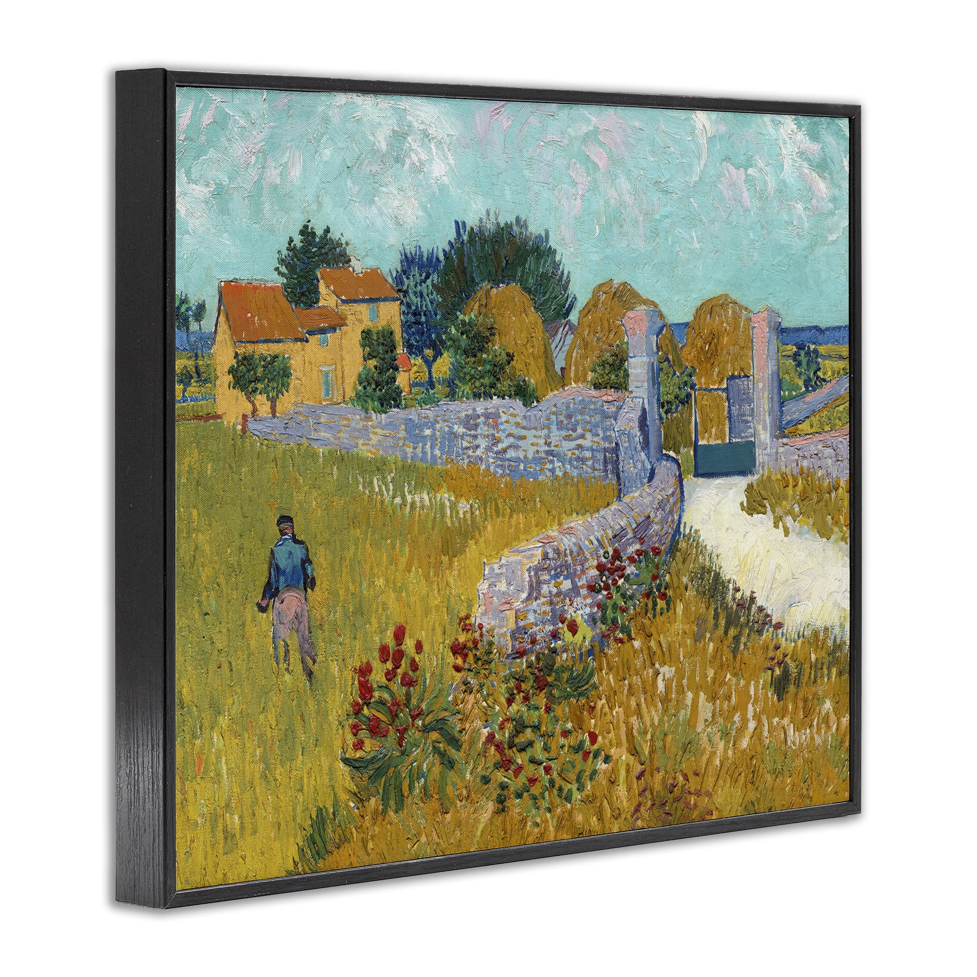Stupell Industries Farmhouse In Provence Black Framed Giclee Art, design by Vincent Van Gogh