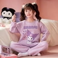 thumbnail image 2 of Pijamas de moda para padres e hijos de Sanrio Cinnamoroll Kuromi, otoño e invierno, ropa de hogar de algodón puro kawaii cálida y gruesa, 2 of 3