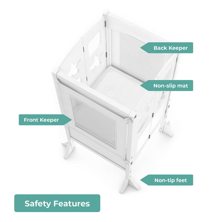 Guidecraft Classic Kitchen Helper Kids' Step Stool - White