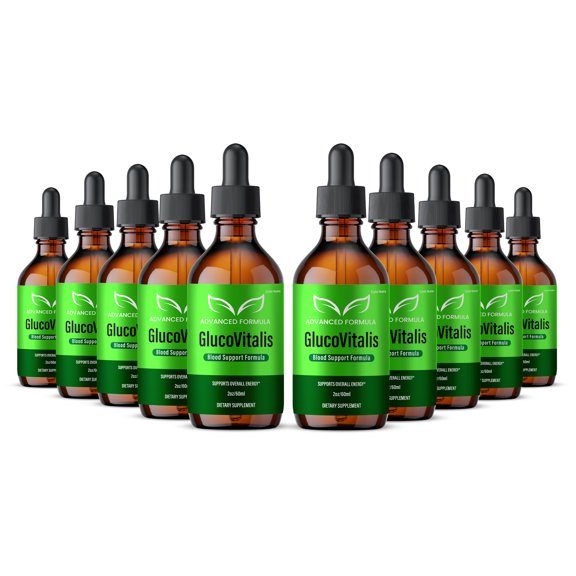GlucoVitalis Drops Liquid Supplement, GlucoVitalis Supplement, All Natural Formula for Men and Women, Made in USA, Extra Strength (10 Pack)
