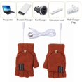 thumbnail image 2 of Guantes calefactados con USB para mujeres y hombres, guantes de invierno cálidos para computadora portátil (marrón), calentadores de manos sin dedos con calefacción total y parcial, 2 of 3