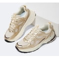 thumbnail image 5 of LUCKY STEP Chunky Fashion Mesh Sneakers Casual Running Walking Shoes,Gold/Beige,Womens, 5 of 10
