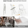 thumbnail image 5 of VINGLI Folding Chairs with Padded Seats, Metal Frame with Pu Leather Seat & Back, Capacity 350 lbs, White, Set of 6, 5 of 9