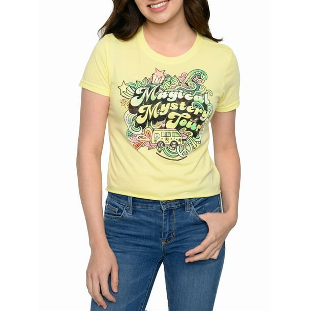 Juniors Women's Beatles Magical Mystery Tour T-Shirt Band Yellow