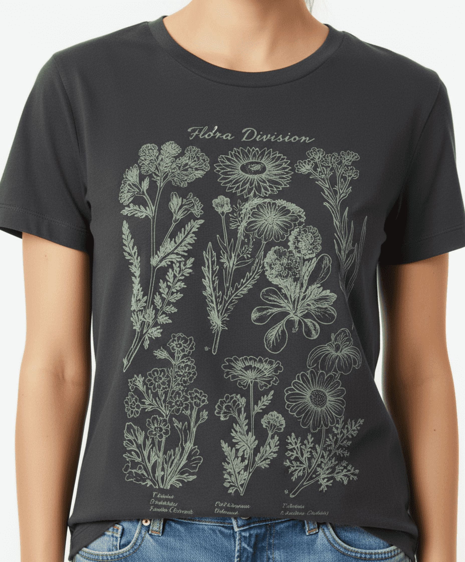 Time and Tru, Ladies' Graphic T-Shirt, Wild Daisies, Sizes XS-3XL