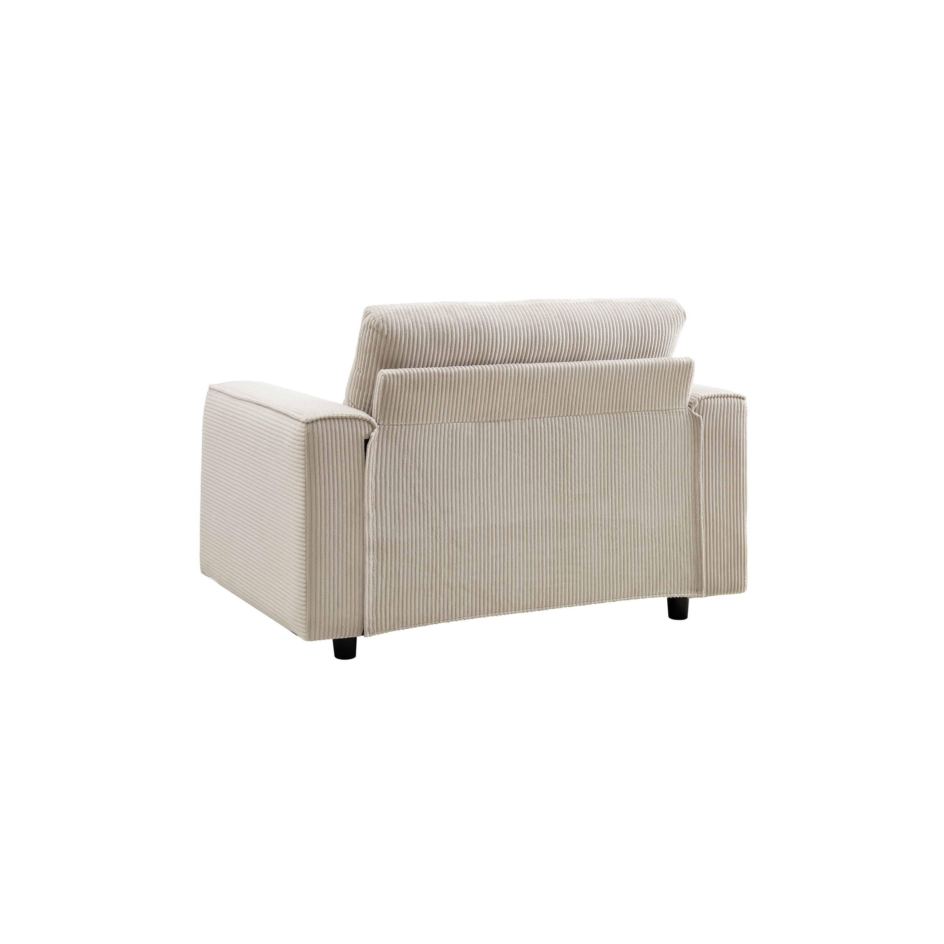 Modern Contemporary Upholstered 3-Piece Corduroy Plush Tufted Sofa Set, Beige