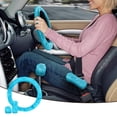 thumbnail image 2 of 3Pcs Plush Car Steering Wheel Cover Set - Non-Slip, for Steering Wheel/Handbrake/Gear, Winter Warmth, Blue, 2 of 6