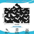 thumbnail image 2 of Halloween Bat Pattern Hooded Bath Towel，50"x30" for Ages 3 To 12 Kids, Quick Dry Lightweight Soft Microfiber Hood Beach Towel Cover Up for Kids, 2 of 7