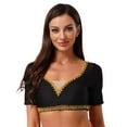 thumbnail image 5 of Aislor Women 2-piece Belly Dancing for Rave Party Shiny Sequin Tassel Outfits Black XL, 5 of 7