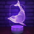 thumbnail image 3 of Dolphin 3D LED Optical Illusion Night Light,7 Color Change Touch Switch USB Powered Bedroom Decor Desk Lamp, 3 of 8