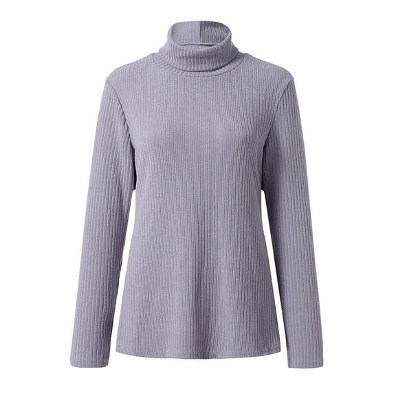 Vedolay Long Sleeve Tops for Women Tunic Shirts Women Casual Blouses for Leggings Grey,L