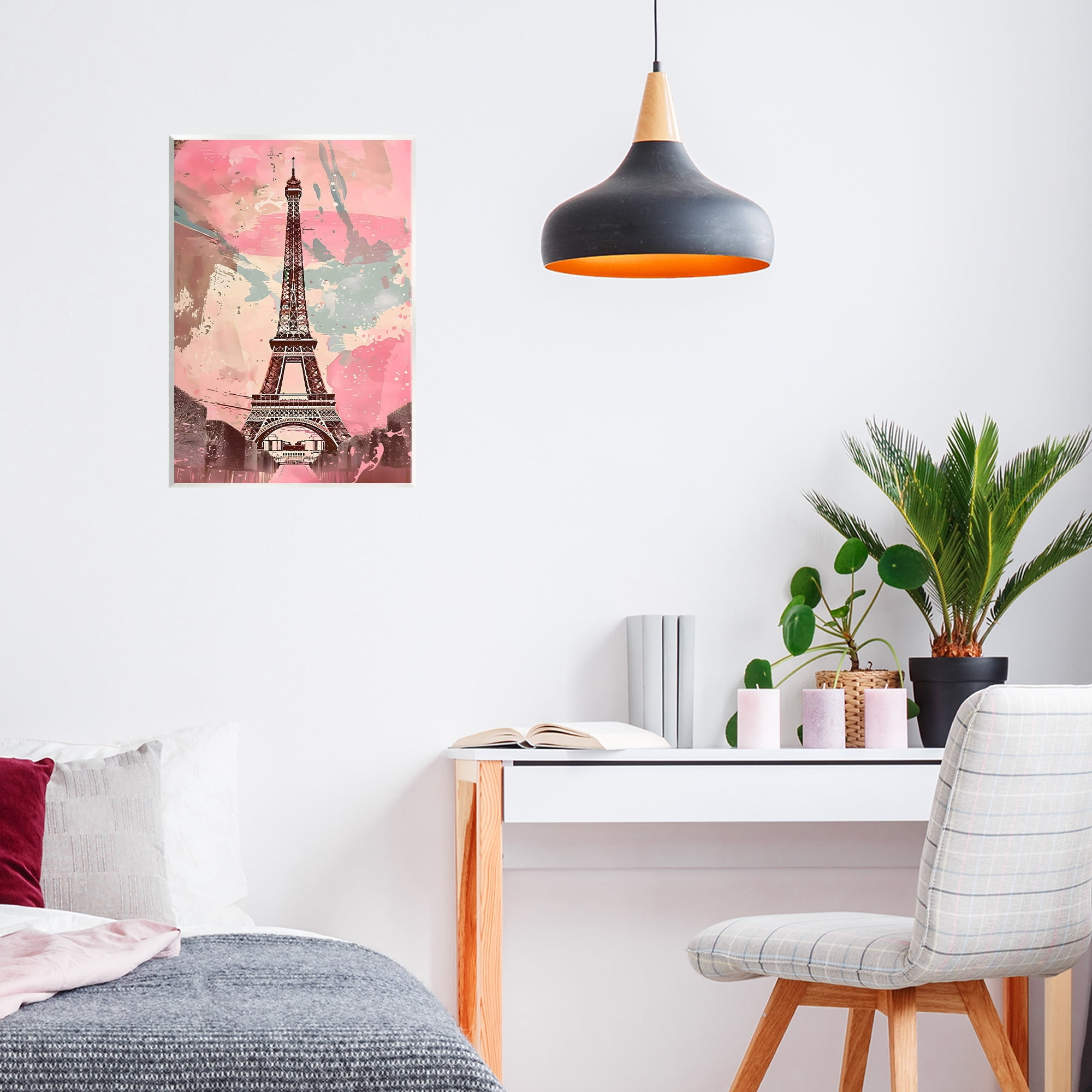 Stupell Industries Parisian Tower Pink & Blue Wall Plaque Art, design by Creative Studio