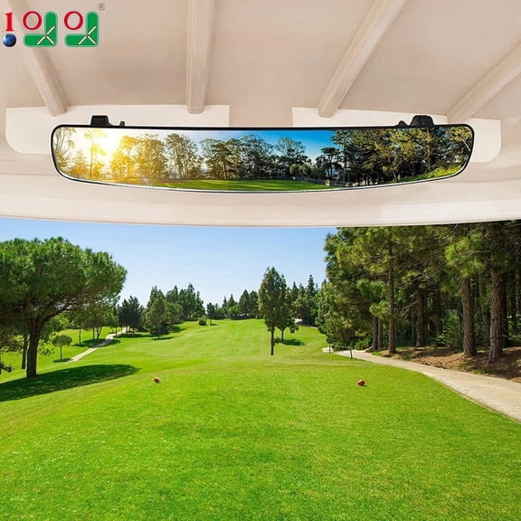 10L0L Golf Cart 16.5" Extra Wide Panoramic Rear View Mirror for EZGO Club Car Yamaha